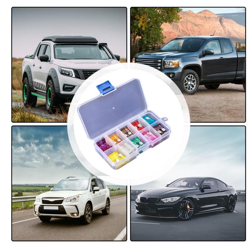 RV Sicherungen Sortimentskit 50 Stück Mittelgroße Ersatzsicherungen Einfach zu verwendende Sicherungen Automobil-Kit mit Aufbewahrungsbox für LKW