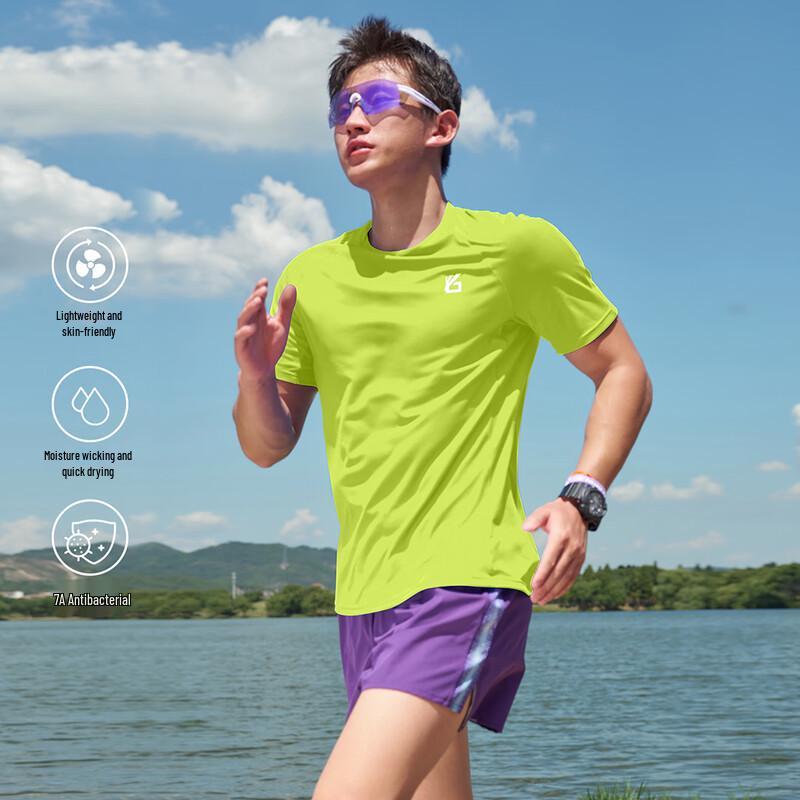 Men s Quick-Dry Round Neck Running T-Shirt 2XL