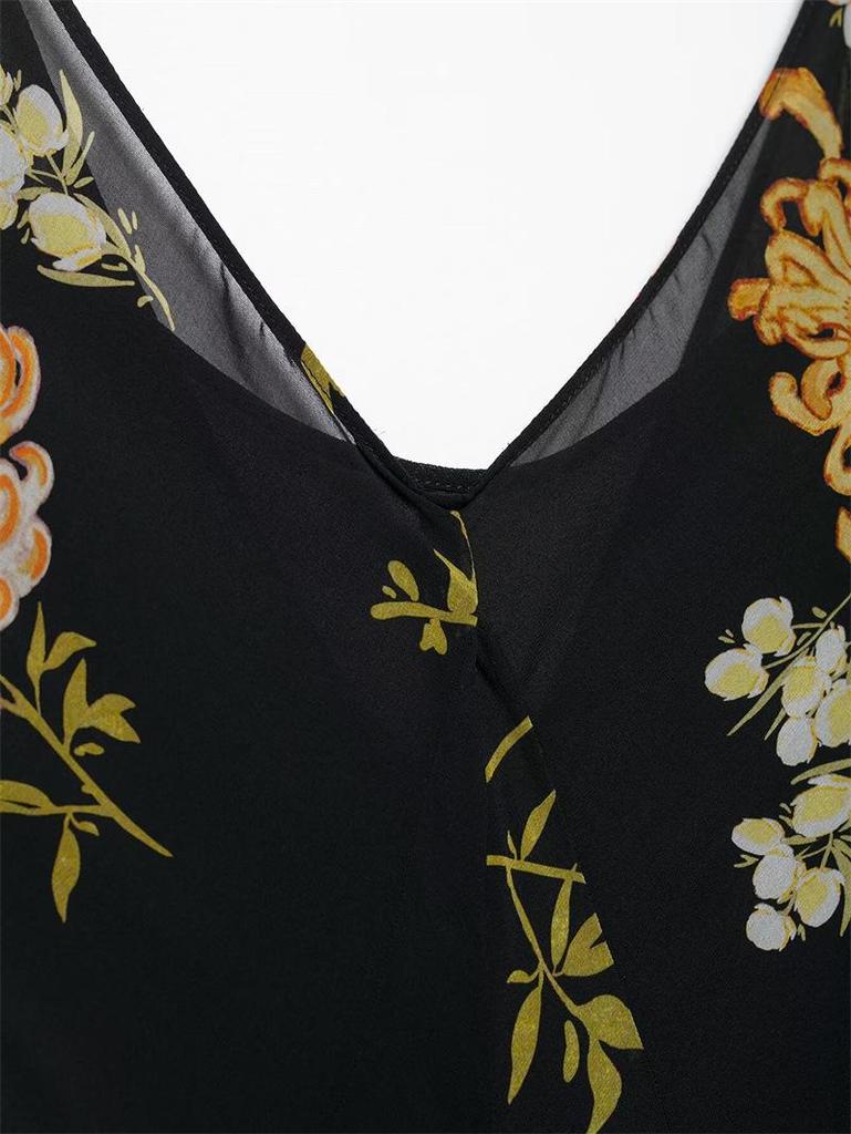 Women's Printed Slimming Casual Spaghetti Strap Dress