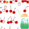 Todaya Shoten Rientz Tenugui Towel, Cream Soda & Cherries, 1522, Hand-Dyed, 100% Cotton, Approx. 37cm x 98cm