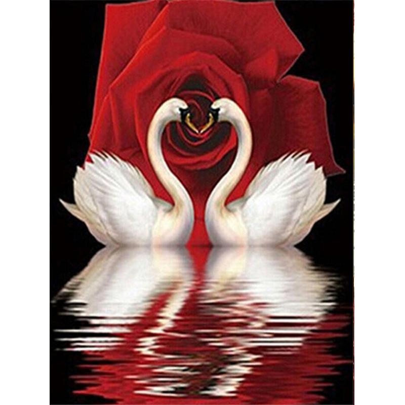 Full Square/Round Diamond Painting Animal Swan Mosaic Embroidery Sunset Cross Stitch Handmade Gift