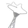 Luxury Rhinestones Necktie Adjustable Chain Tie Necklace For Professional Evening Occasion And Special Event Celebration