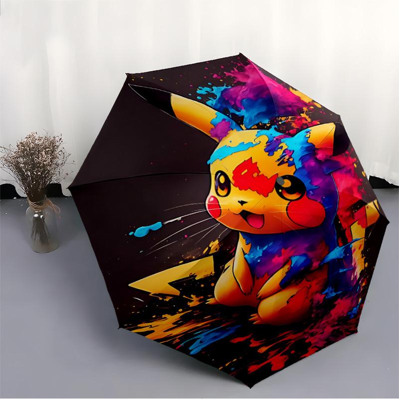 Pikachu Automatisk paraply med sammenleggbar funksjon - Reiseparaply, Perfekt gave til bursdag, jul a0827041