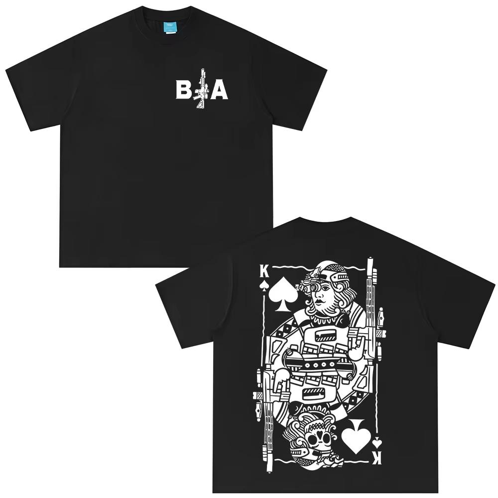 

King Of Spades Brothers in Arms Double Sided Printed Tshirt Unisexs Women Clothing Casual pure Cotton Short Sleeves T Shirts 2XL