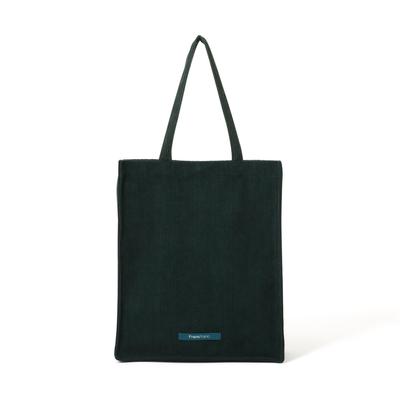 Francfranc Logo Tote, Corduroy, Medium, Green, for Commuting and School