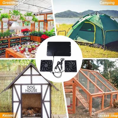 Solar Powered Fan V W Waterproof Waterproof Dual Exhaust Fan Note