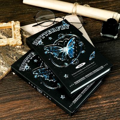 Advanced Liquid Butterfly Series Hard Shell Portable Tri-Fold Notebook Portable Notebook Creative Handbook
