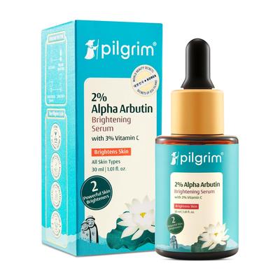 Pilgrim 2% Alpha Arbutin 3% Vitamin C Brightening Face Serum For Radiant Glow All Skin Types 30 Ml Vegan Cruelty Free