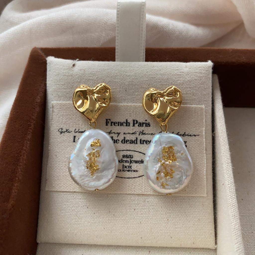 Baroque Natural Irregular Pearl Earrings Earrings Love Niche Unique Retro Luxury Exquisite Versatile