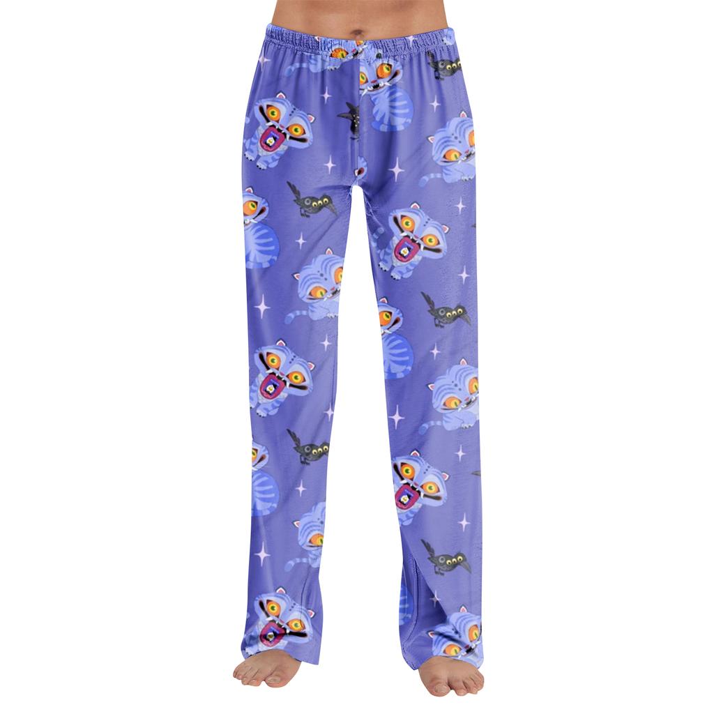 Pajama Pants Sleepwear Casual Drawstring Elastic Waist Pants Comfy Straight Yoga Loose Trousers