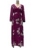 Retro V-Ausschnitt Langarm Feen Schaukelkleid - Europäischer & Amerikanischer Sommerdruck