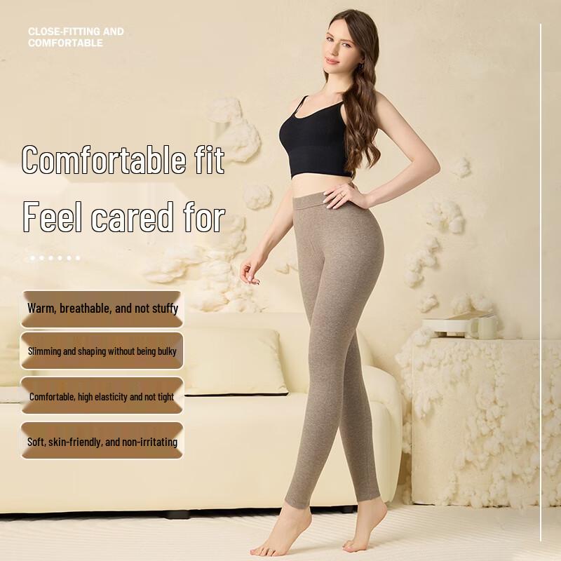 Hengyuanxiang Thermal Wool-Blend Fleece-Lined Winter Leggings