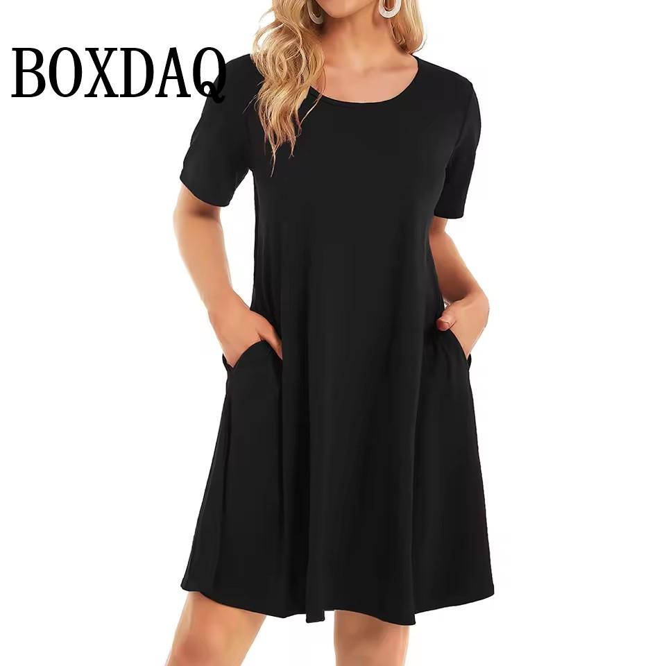 Rochie casual de vară, modă pentru femei, cu decolteu în formă de O, largi, retro, cu flori, rochie imprimată, elegantă, de vacanță, cu mânecă scurtă, rochii a-line pentru femei