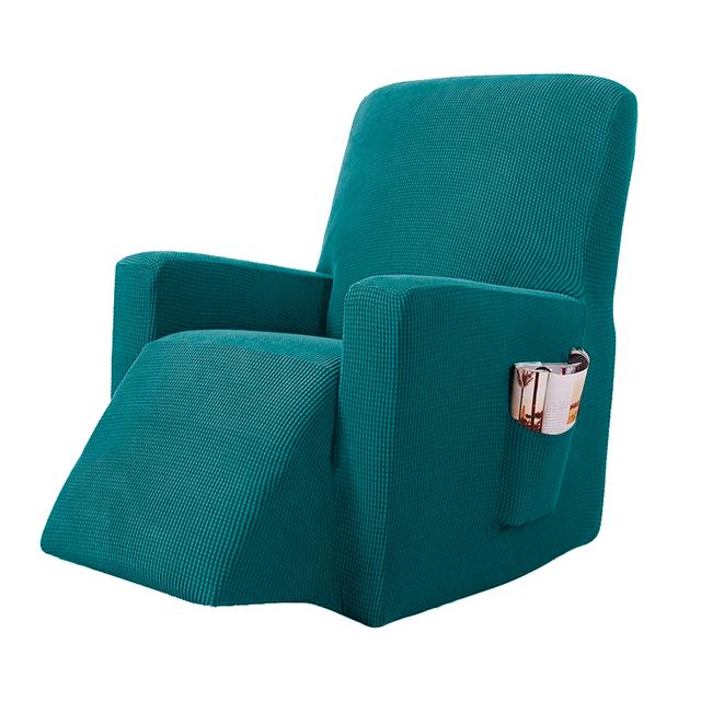Stretchy Recliner Slipcover Updated Woven Jacquard Recliner Chair Cover With Side Pocket Anti -Slip Fitted Recliner Cover Couch Protector
