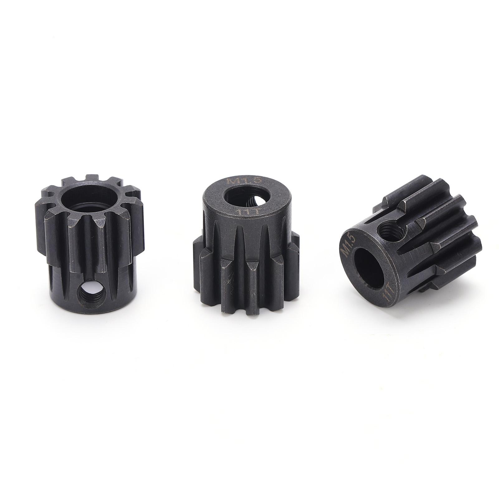 

3pcs RC 8.0mm M1.5 11T Steel Pinion Gear Set for 1/5 1/6 RC Car Brushless Brushed Motor