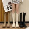 Женские высокие сапоги 2025 весна и осень новая корейская версия универсальные высокие сапоги задняя молния тонкие сапоги до колена сапоги средней длины