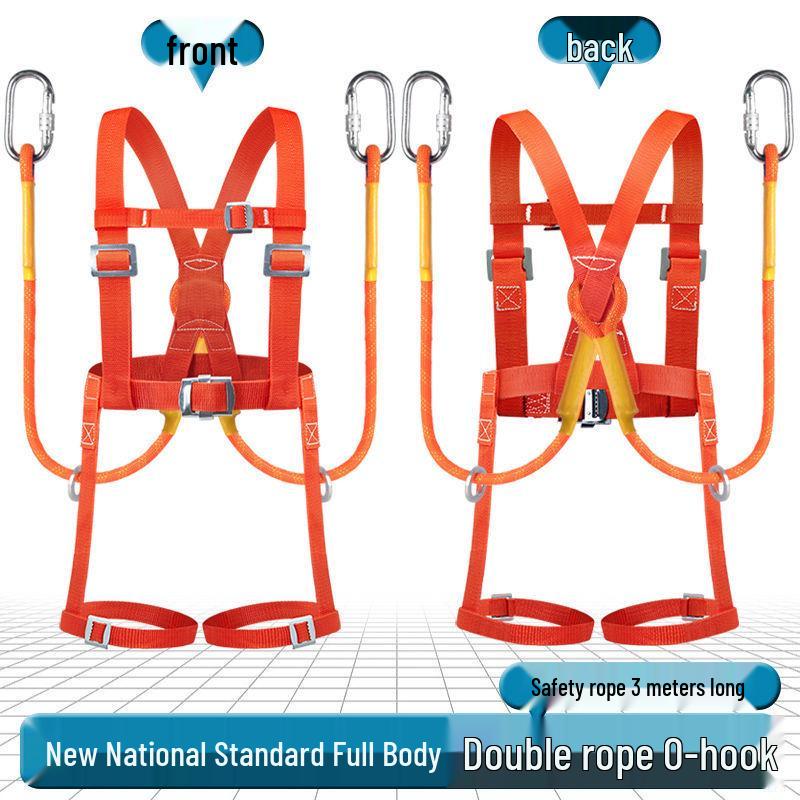 European Full Body Five-Point Electrician Harness with Double Hook.