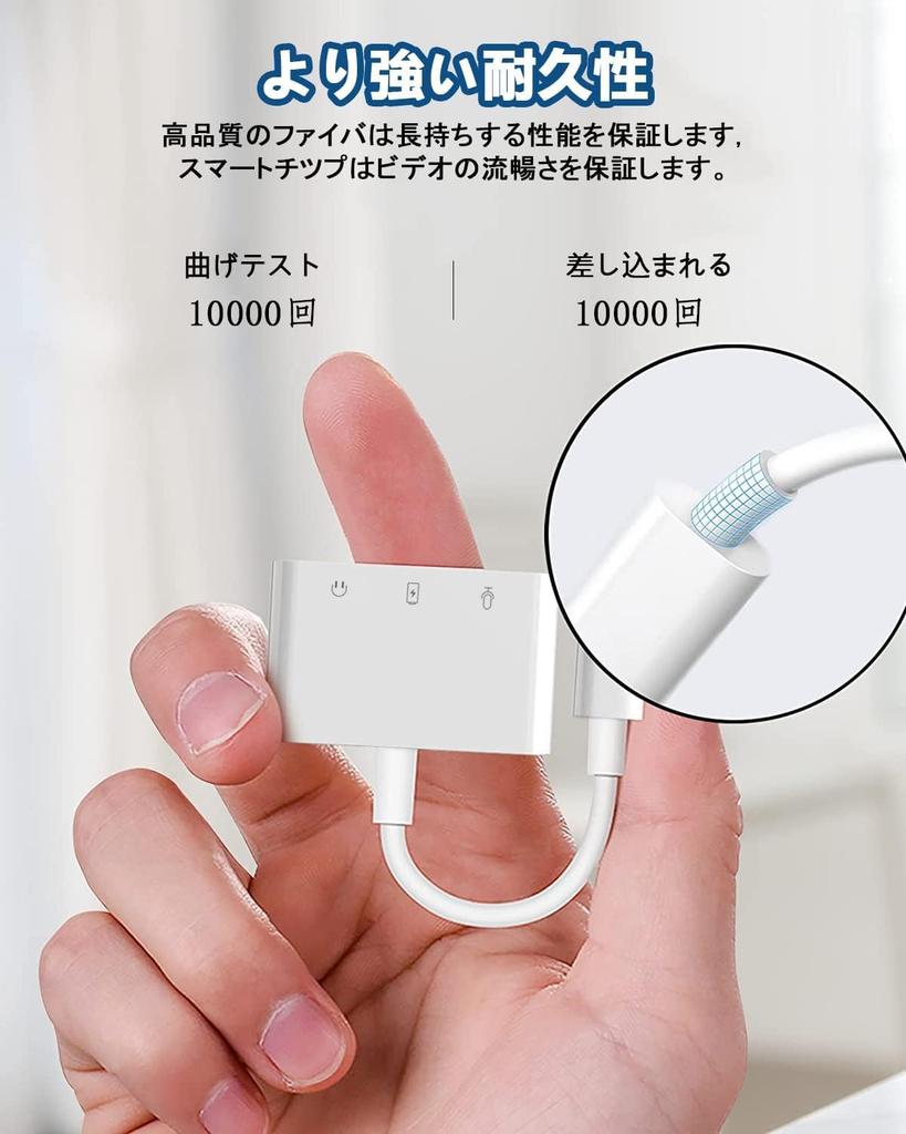 Live Lighting Earphone Adapter for Simultaneous Connection Cable with External Music and for Live Home and Meetings [For Broadcasts] iPhone/iPad,