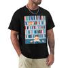 Cats In The Library Tshirt Light Athletic Short Sleeve Tee Shirt