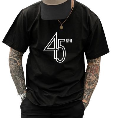 Camiseta Unisex de Corte Ajustado - 45 RPM Original Verano Cuello Redondo Corte Ajustado Algodón