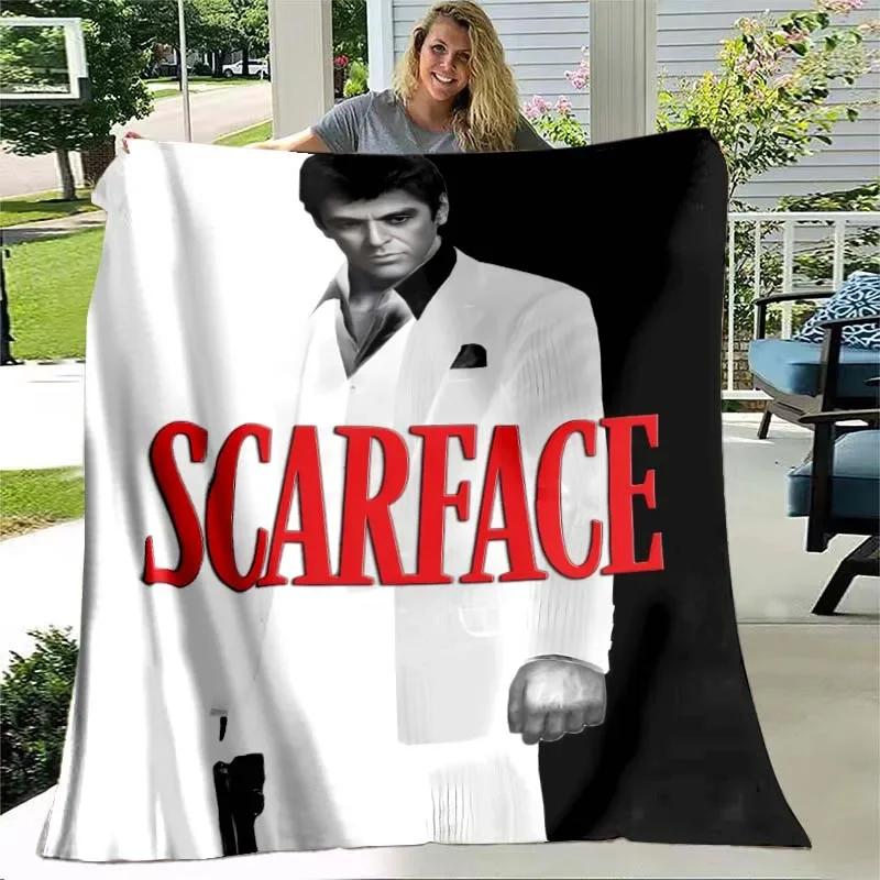 3D Scarface movie pattern printed blanket living room bedroom home decor picnic blankets for children's room bed birthday gift