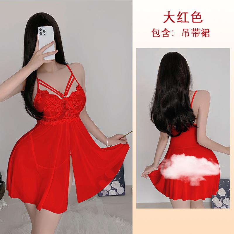 Mesh Sexy Nightgown for Women Summer Lace Patchwork Pure Desire Cami Loungewear 652 Flirty Lightweight Sleepwear Ideal for Summer Nights