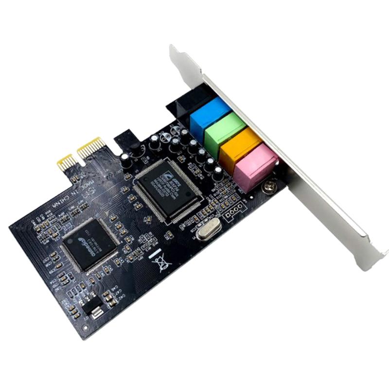 Pci-E 5.1 Sound Card Computer Pcie 5.1 Channel 3D Audio 6 Channels 3D Games Music Digital Sound Card Pci Express 5.1 Ch 24Bit