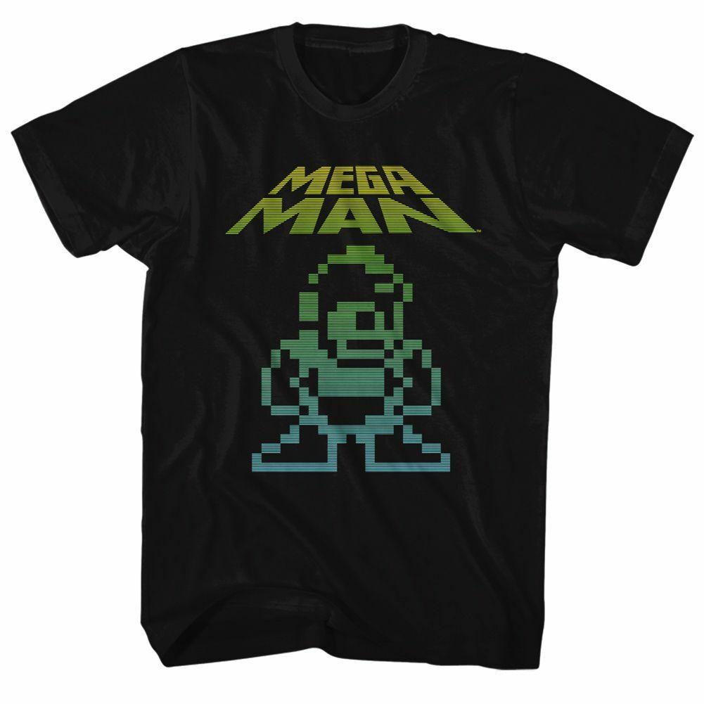 Mega Man Mega Pixel Black Adult T-Shirt S
