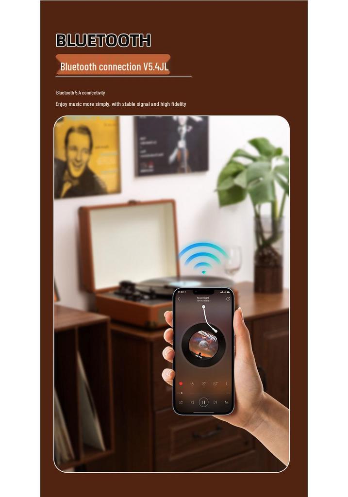 Portable Retro Bluetooth Vinyl Turntable and Multifunctional Speaker