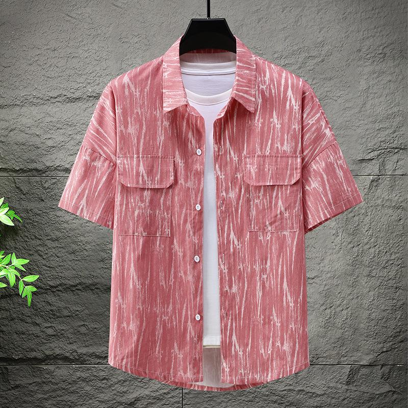 

Мужская рубашка большого размера для работы на высоких и больших размерах, с принтом, свободный костюм из хлопка с коротким рукавом 6XL-12XL 6XL