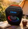 Protable Wireless Bluetooth Speaker with Bass Stereo Speaker Subwoofer Party Disco Light LED Flash FM Radio Outdoor Wireless Speaker
