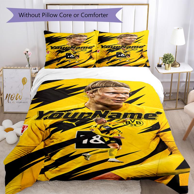 Borussia Dortmund Customize Your Name Bedding Set Breathable Duvet Cover with Pillowcases Home Decoration Birthday Gift