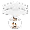 Pack of 2 Adhesive Mounted Clear Shower Shelves No Drilling Bathroom Organizers with High Weight Capacity