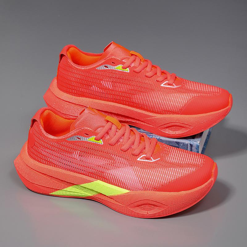 

2025 new mesh breathable real explosive carbon board running shoes for men and women ultra-light cushioning rebound non-slip couple sports shoes 34