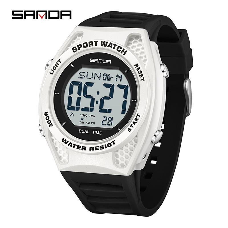 Orologio Sportivo Impermeabile Trendy Sanda con Sveglia, Cronometro e Funzioni Luminose per Uomini e Donne.