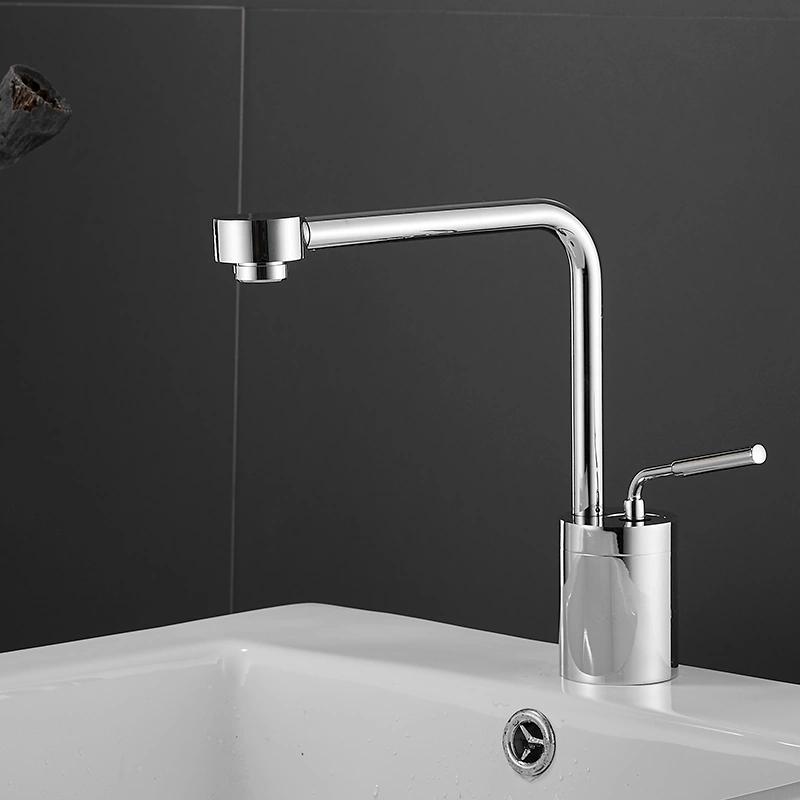 Tuqiu Brushed Gold Bathroom Faucet Basin Faucet Hot Cold Black Sink Faucet Brass Faucet Kitchen Faucet Swivel Sink Water Crane
