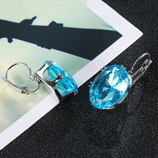 Women Fashion Cubic Zirconia Dangle Huggie Earrings Piercing Party Jewelry Gift
