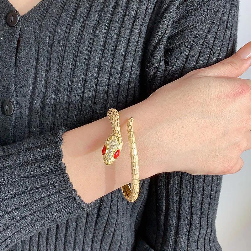 Neues Schlangenarmband Damen Offen Leichtes Luxusarmband Mode Trendiges Accessoire