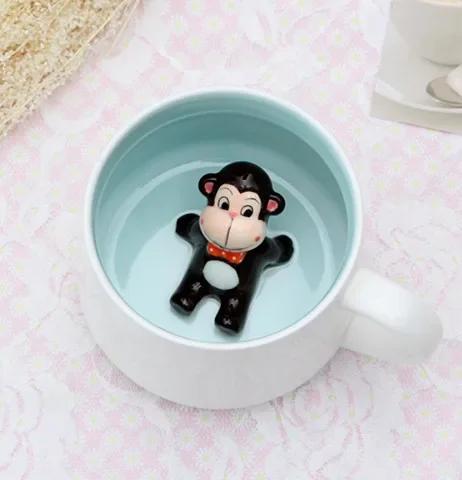 400ML Ceramic Mugs Creative Cute Cartoon Stereo Animal Milk Coffee Cups Couple Cups of Household Drinking Water Supplies