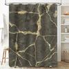 Luxury Black Marble Shower Curtain With Gold Accents Bathroom Decor For A Touch Of Elegance