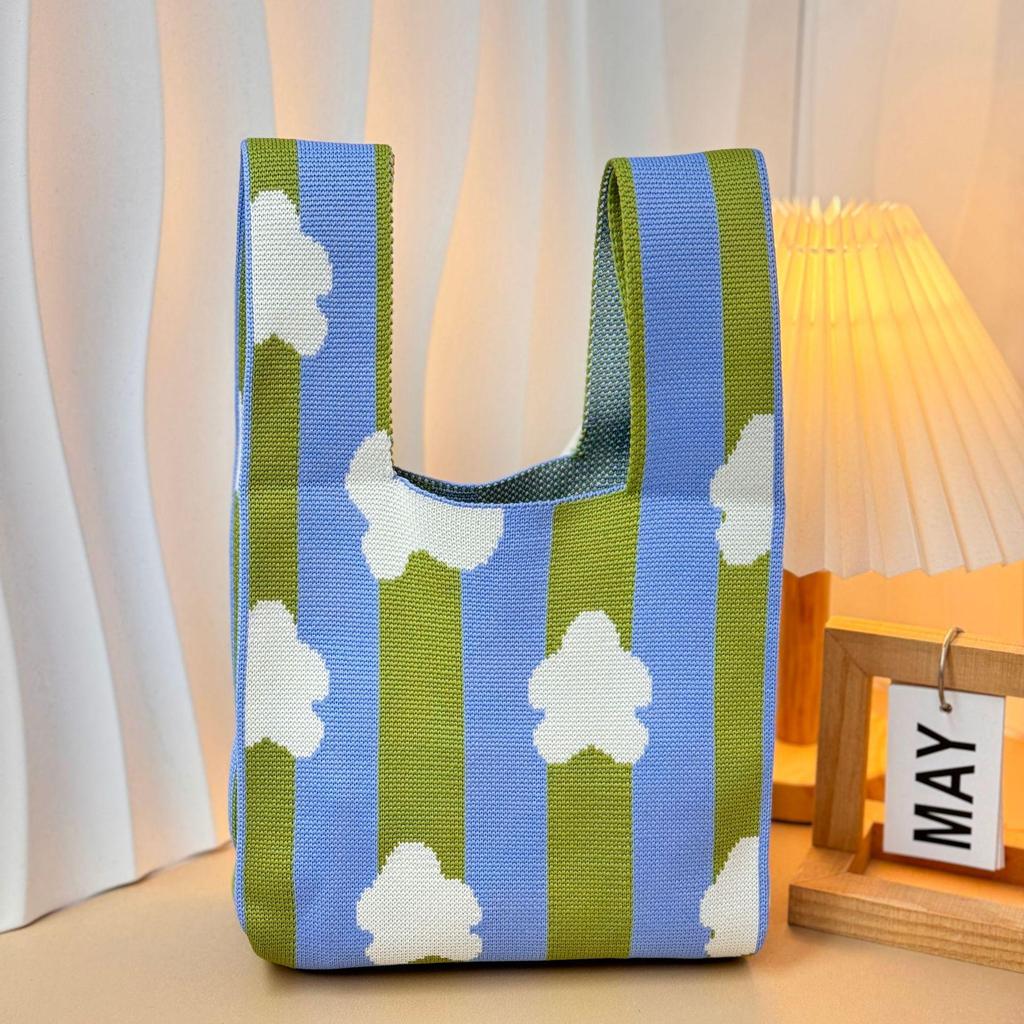 Festive Knitted Wedding Candy Bag - Personalized Korean Handbag with Logo