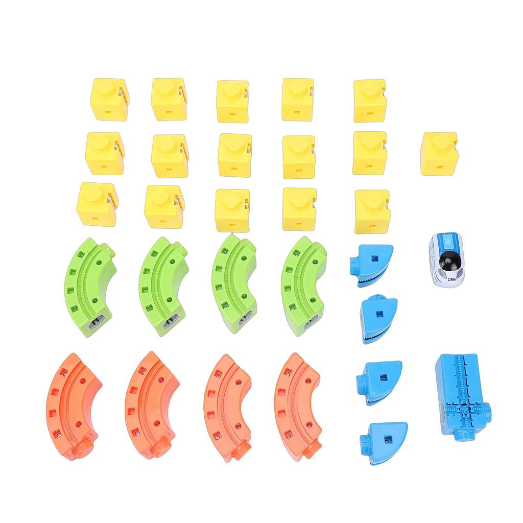 Conjunto de Trem Elétrico com 81 Peças e Pistas de Corrida 3D Fácil de Desmontar e Guardar Conjunto de Pista de Corrida para Aprendizagem STEM