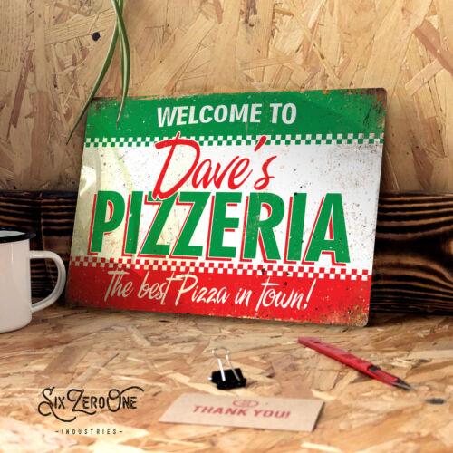 Personalised Pizzeria Metal Sign  Custom print any name  Family Pizza ovenAluminum 20x30cm（7.8x11.8inch）