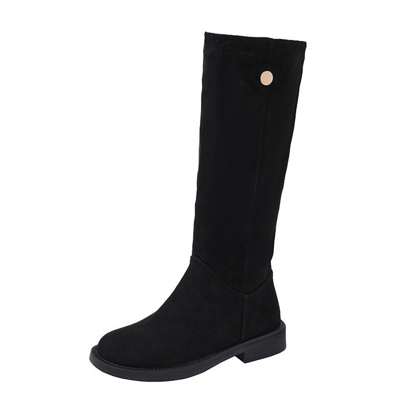 Inner heightening retro thick heel knight boots women's 2025 autumn and winter new small heightening boots high boots long boots
