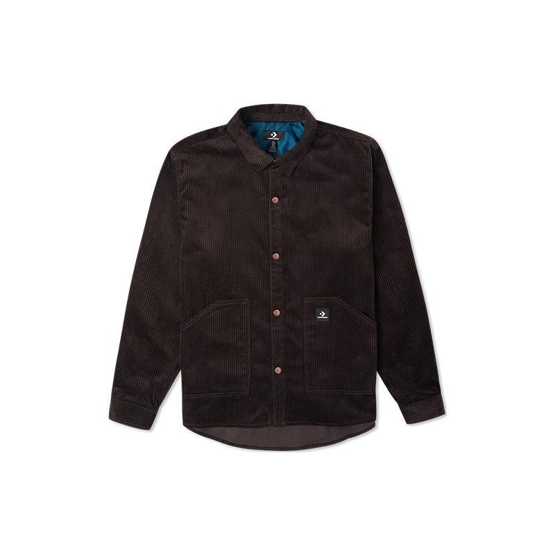Converse Corduroy Button Shirt Asia Sizing Dark Brown Men s 10024006-A03 L