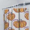 Vibrant Pumpkin Shower Curtain Set Perfect For Halloween Decorations Orange, Purple Green Floral Pattern Bath Mat Shower Curtain