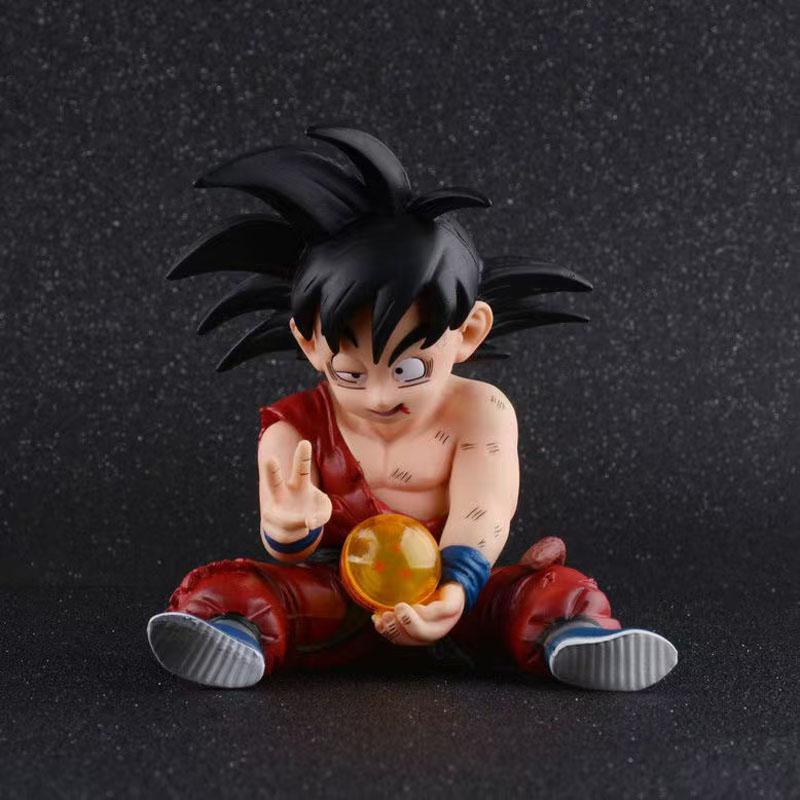 Anime Dragon Ball Z Super Saiyan Sitting Posture Injured Son Goku Model Action Figure PVC Toys Doll Car Decoration Gifts