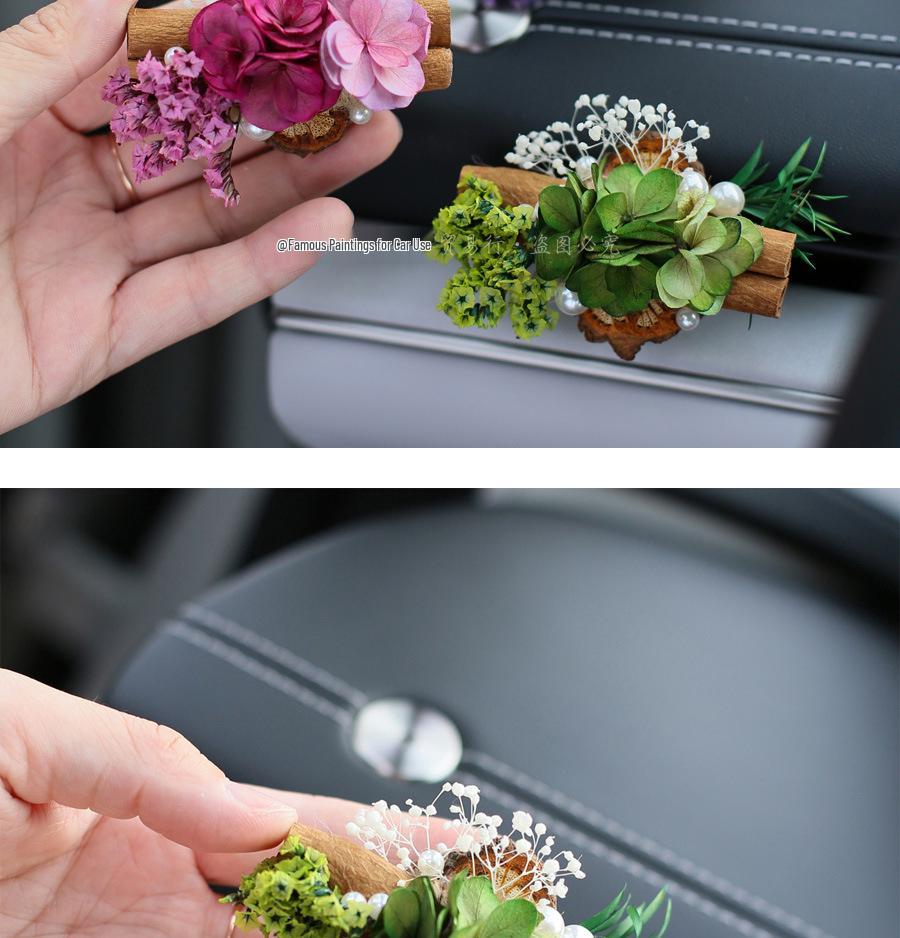 Luxury Car Vent Freshener: Long-Lasting Dried Flower Scent for Odor-Free Interiors