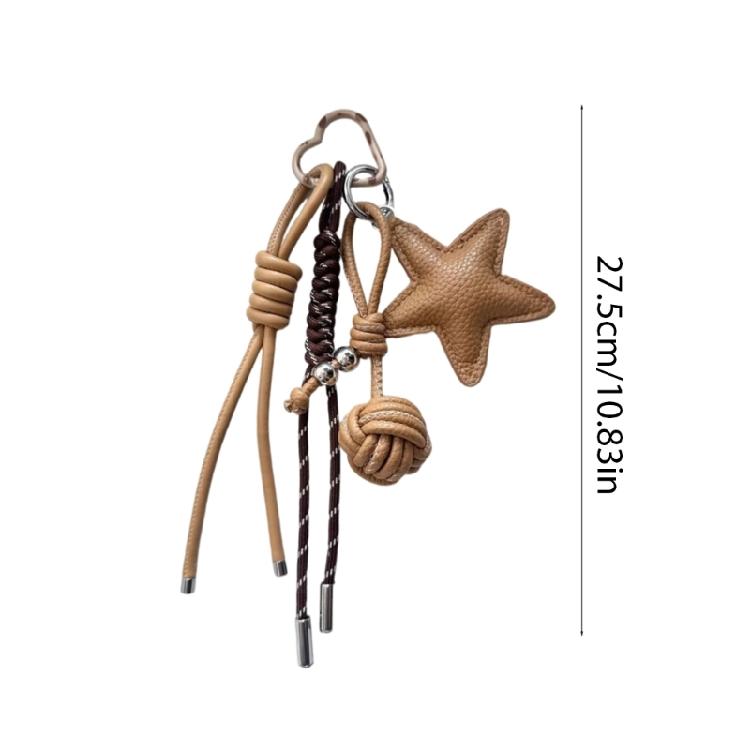 Elegant Leather Star Purse Charm Trendy Keychain Crafted To Enhances The Look Of Any Bag With Subtle Sophistication
