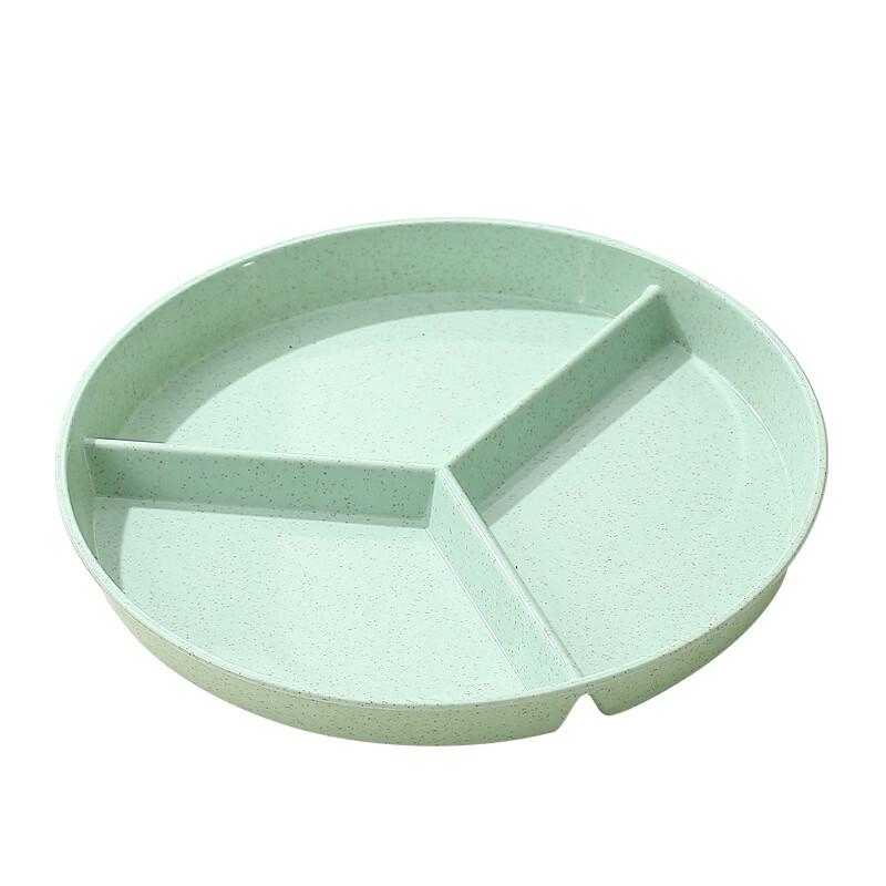 ZISIZ Deep Round Divided Plastic Dinner Plate Set